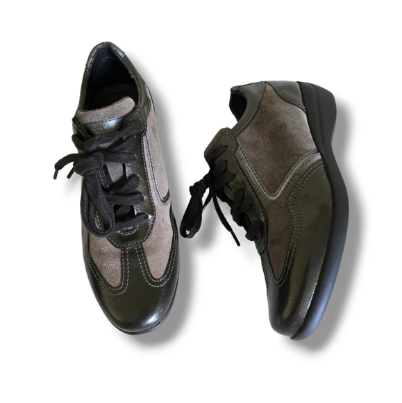 STONEFLY Women's Brown Patent Leather/Suede  Sneaker Wedged Shoes - Picture 7 of 16